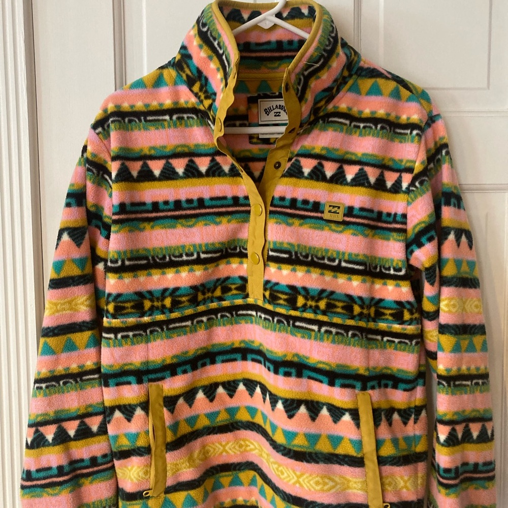 Billabong Colorful Geometric Fleece Jacket